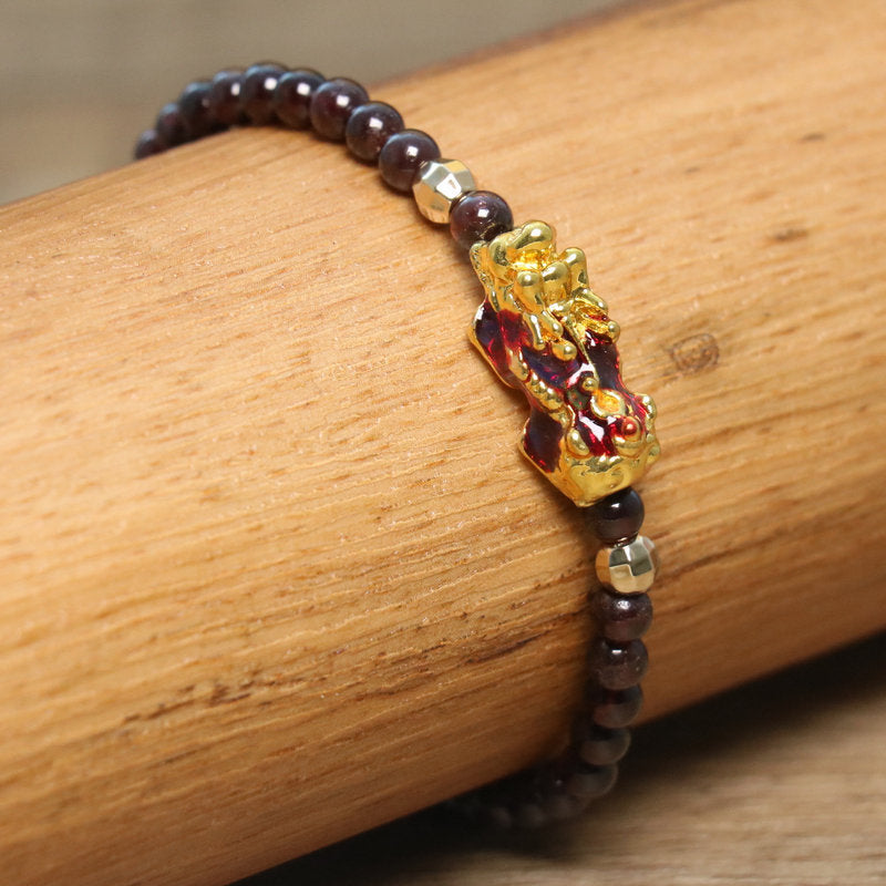 Brave Troops Handmade Natural Stone Bracelets Bangle In Wine Red, Perfect For New Year