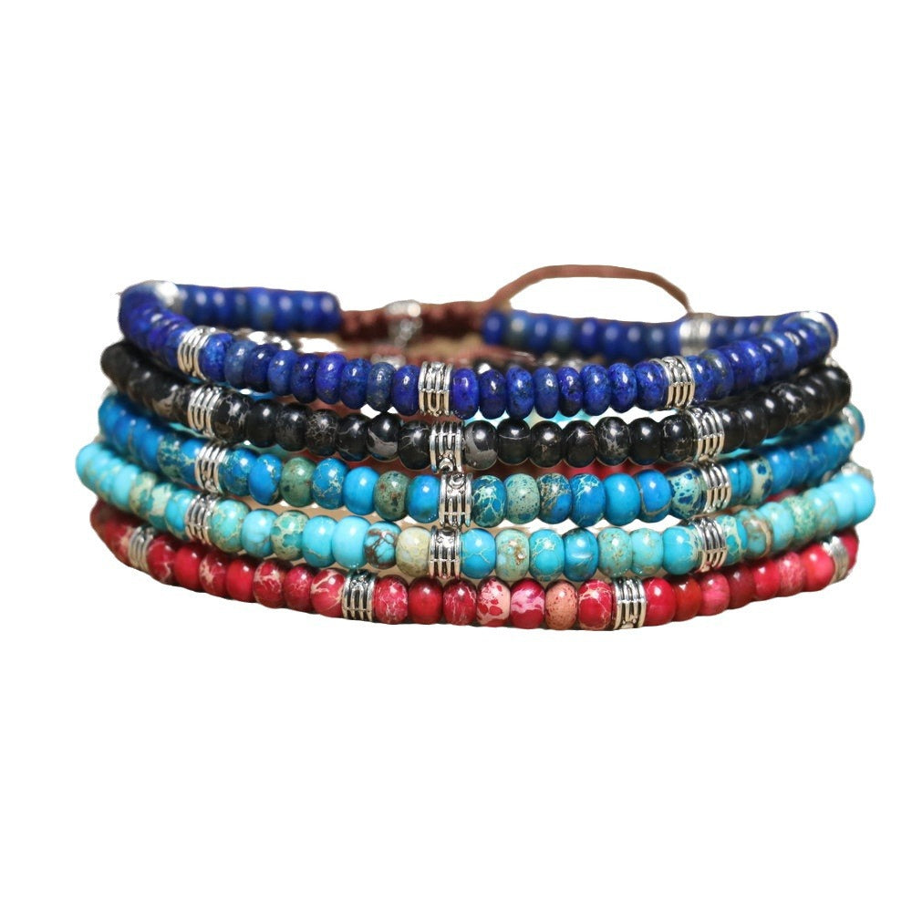 Ethnic Style Ufo Beading Bracelet For Unisex Featuring Natural Stone Inlay