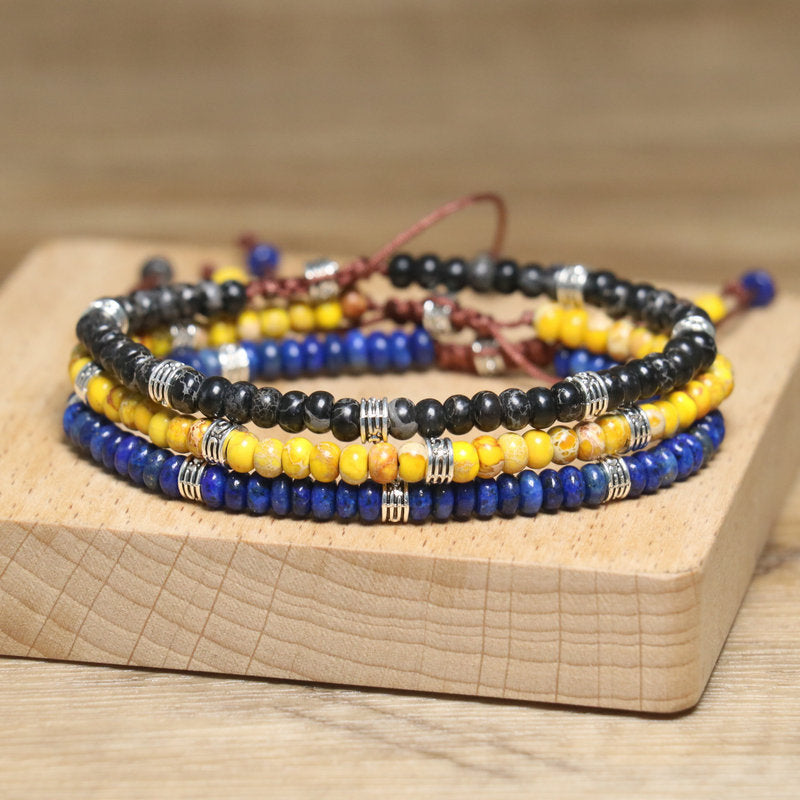 Ethnic Style Ufo Beading Bracelet For Unisex Featuring Natural Stone Inlay