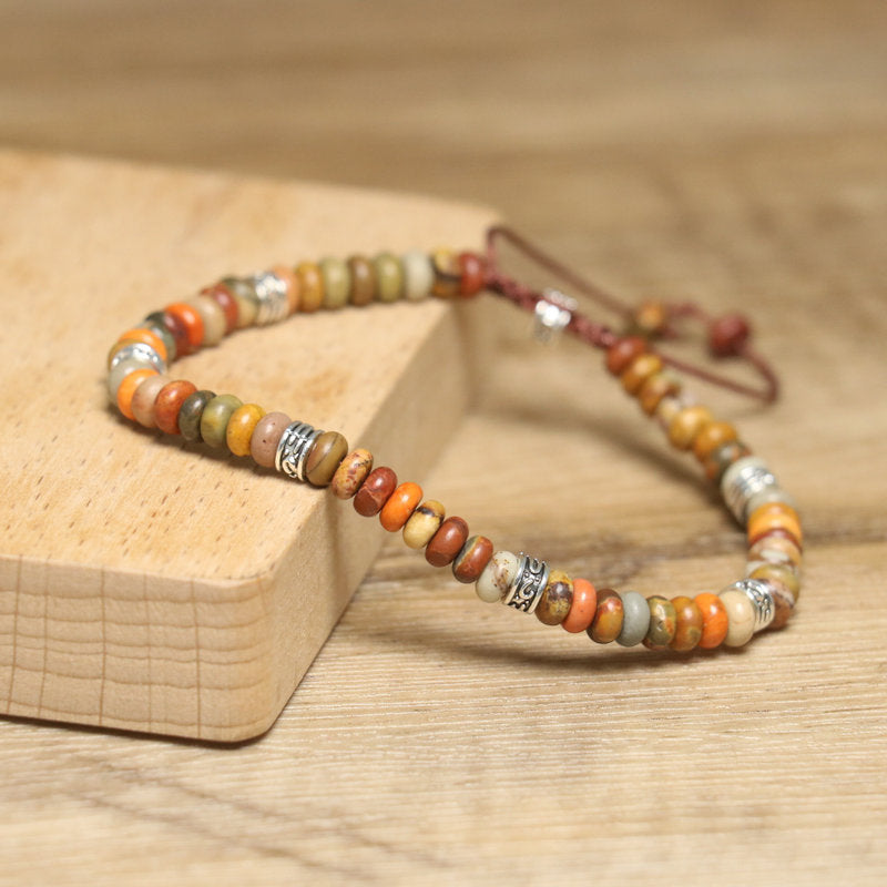 Ethnic Style Ufo Beading Bracelet For Unisex Featuring Natural Stone Inlay
