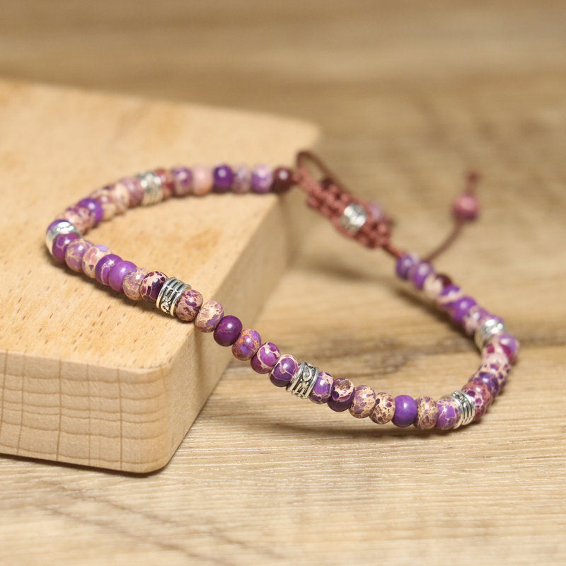 Ethnic Style Ufo Beading Bracelet For Unisex Featuring Natural Stone Inlay