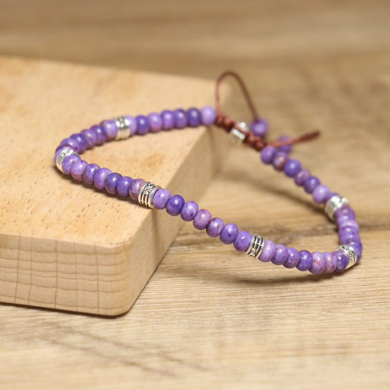 Ethnic Style Ufo Beading Bracelet For Unisex Featuring Natural Stone Inlay