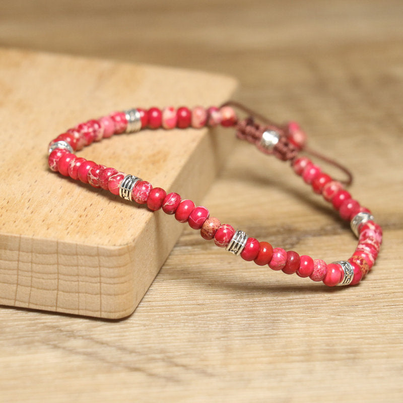 Ethnic Style Ufo Beading Bracelet For Unisex Featuring Natural Stone Inlay