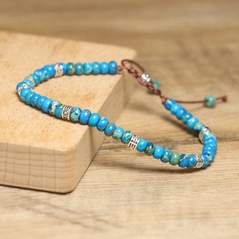 Ethnic Style Ufo Beading Bracelet For Unisex Featuring Natural Stone Inlay