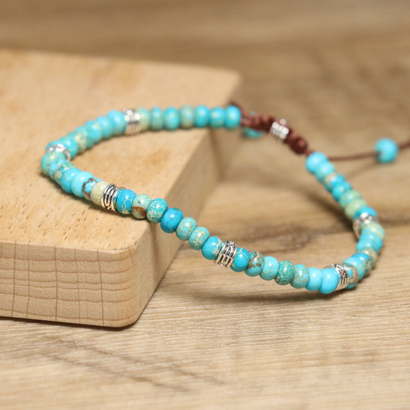 Ethnic Style Ufo Beading Bracelet For Unisex Featuring Natural Stone Inlay