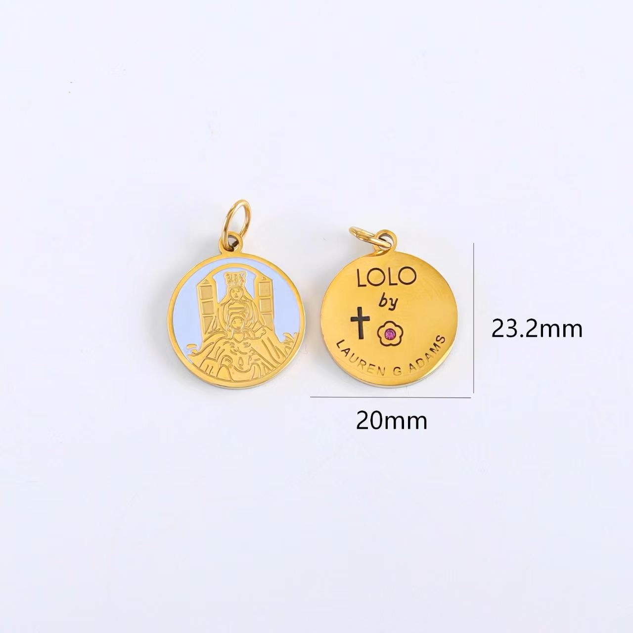 Sweet Heart Shape Hair Accessories Card With 10 PCS 18K Real Gold Plated 304 Stainless Steel Pendants Featuring OT Toggle Clasp