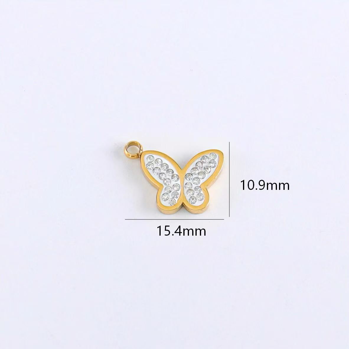 Sweet Heart Shape Hair Accessories Card With 10 PCS 18K Real Gold Plated 304 Stainless Steel Pendants Featuring OT Toggle Clasp