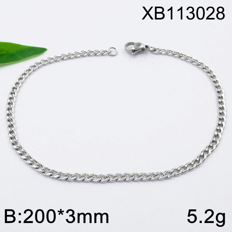 Geometric Cuban Chain Link Necklace For Men In Hip-Hop Style, Real Gold Plated Titanium Steel With 304 Stainless Steel Pendant