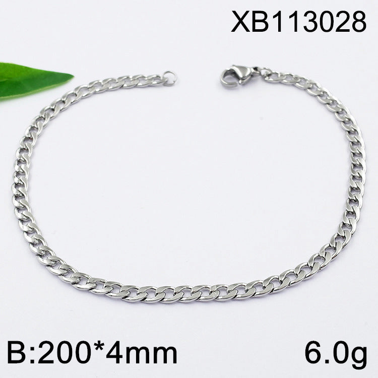 Geometric Cuban Chain Link Necklace For Men In Hip-Hop Style, Real Gold Plated Titanium Steel With 304 Stainless Steel Pendant