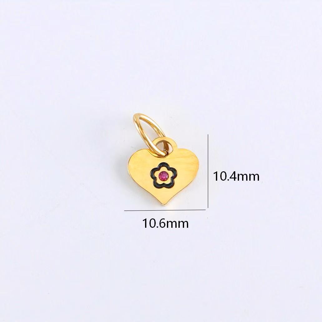 Sweet Heart Shape Hair Accessories Card With 10 PCS 18K Real Gold Plated 304 Stainless Steel Pendants Featuring OT Toggle Clasp