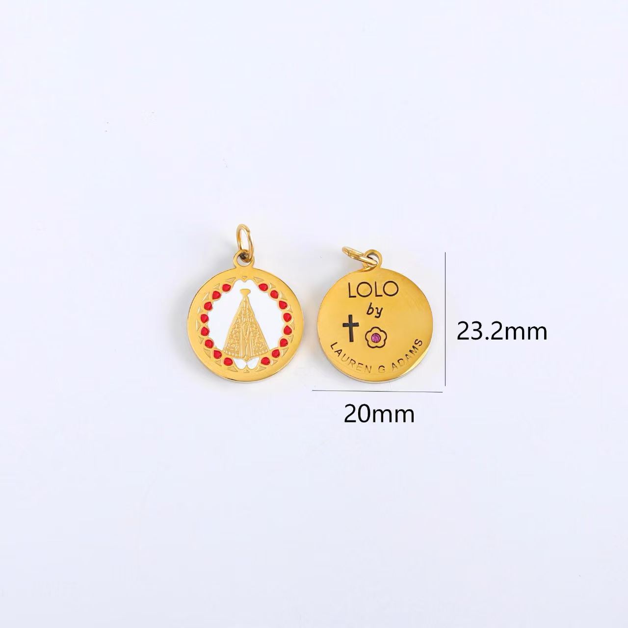 Sweet Heart Shape Hair Accessories Card With 10 PCS 18K Real Gold Plated 304 Stainless Steel Pendants Featuring OT Toggle Clasp
