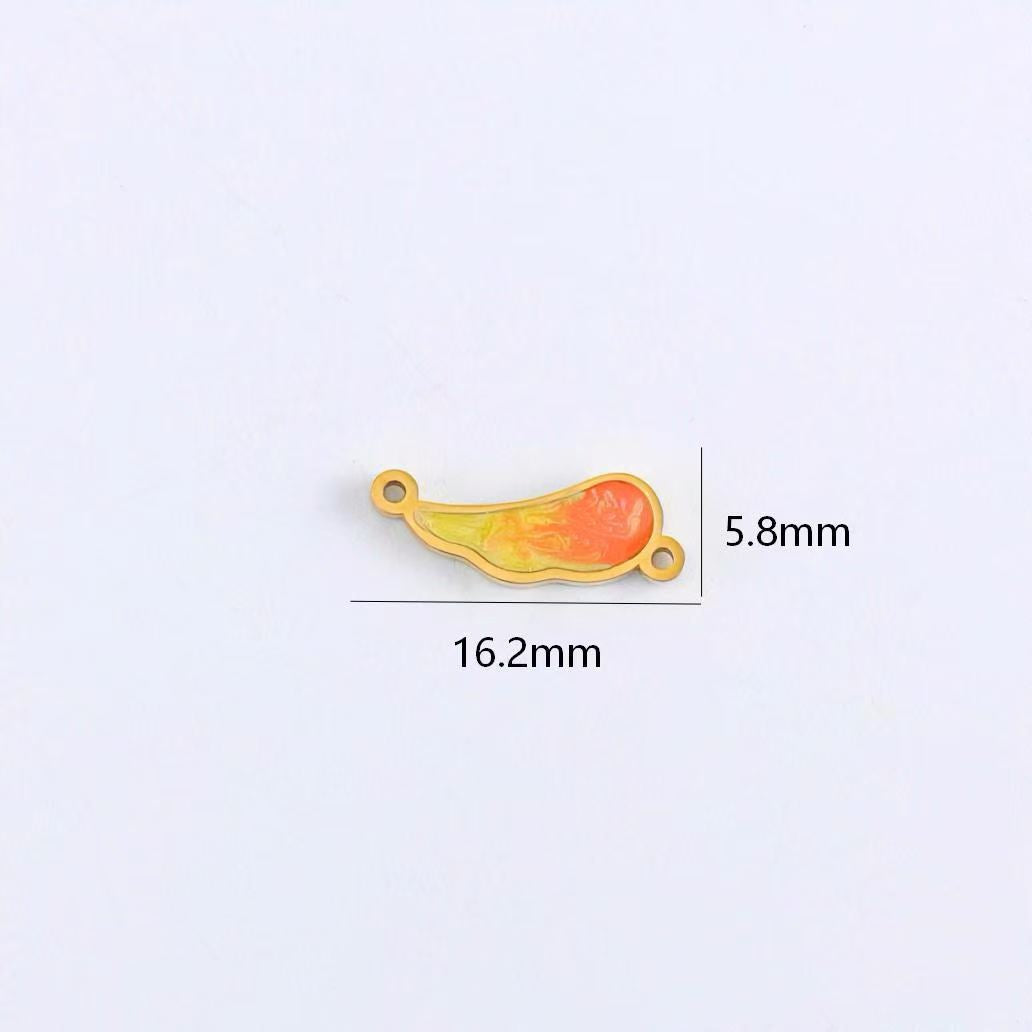Sweet Heart Shape Hair Accessories Card With 10 PCS 18K Real Gold Plated 304 Stainless Steel Pendants Featuring OT Toggle Clasp