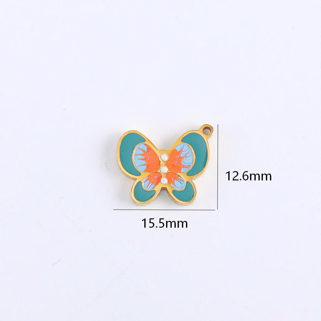 Sweet Heart Shape Hair Accessories Card With 10 PCS 18K Real Gold Plated 304 Stainless Steel Pendants Featuring OT Toggle Clasp