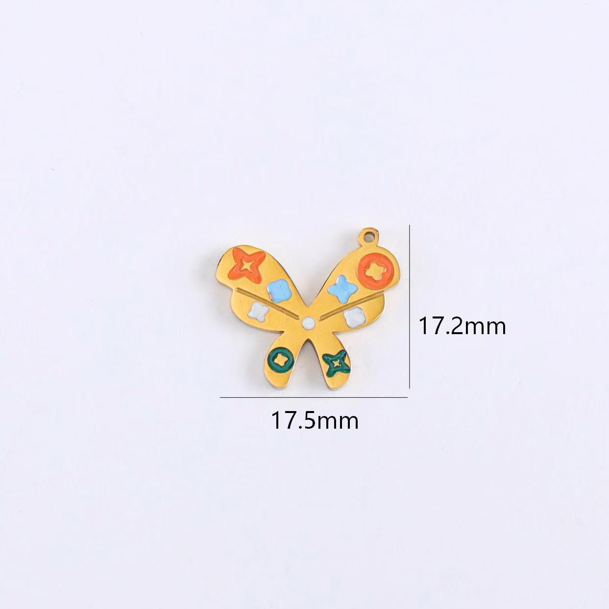 Sweet Heart Shape Hair Accessories Card With 10 PCS 18K Real Gold Plated 304 Stainless Steel Pendants Featuring OT Toggle Clasp