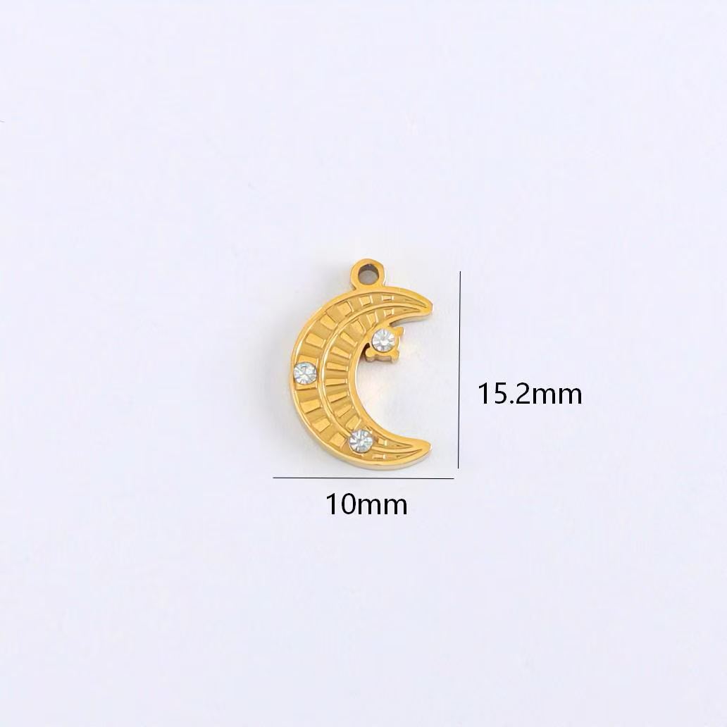 Sweet Heart Shape Hair Accessories Card With 10 PCS 18K Real Gold Plated 304 Stainless Steel Pendants Featuring OT Toggle Clasp