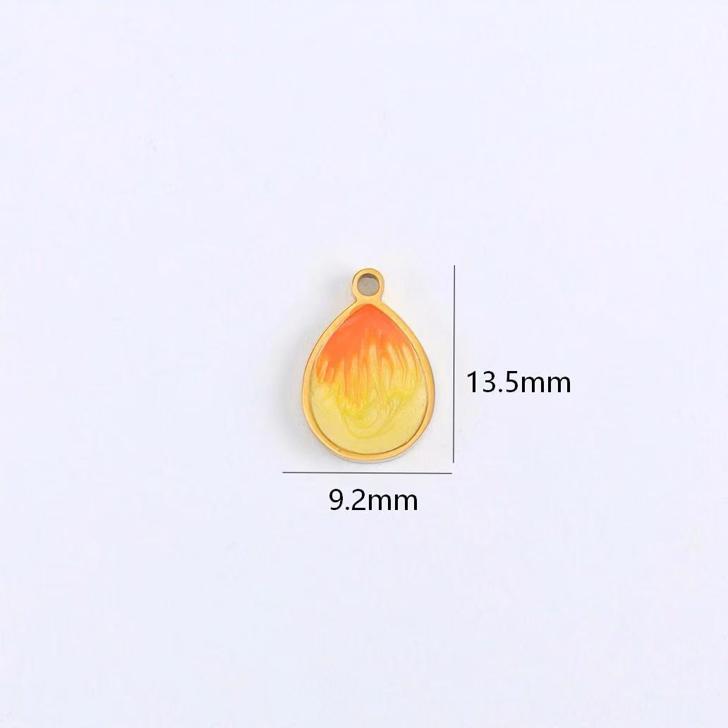 Sweet Heart Shape Hair Accessories Card With 10 PCS 18K Real Gold Plated 304 Stainless Steel Pendants Featuring OT Toggle Clasp