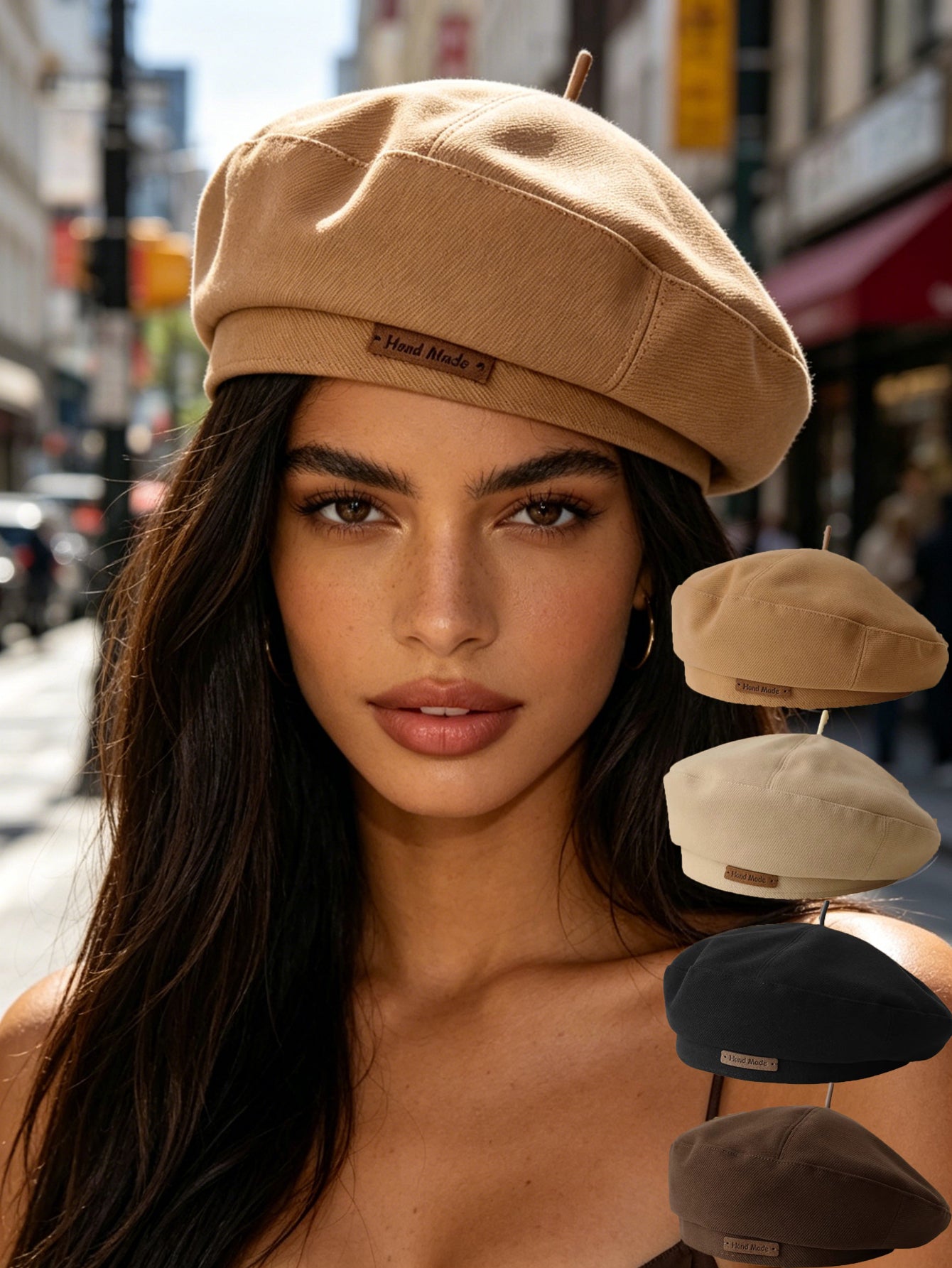 Modern Style Women’s Brimless Beret Hat In Polyester With Sewing Craftsmanship