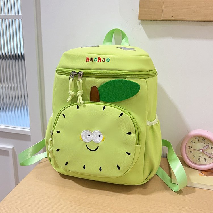 Fruit Pattern School Backpack For Women, Wear-Resistant Nylon Material, Suitable For All Seasons