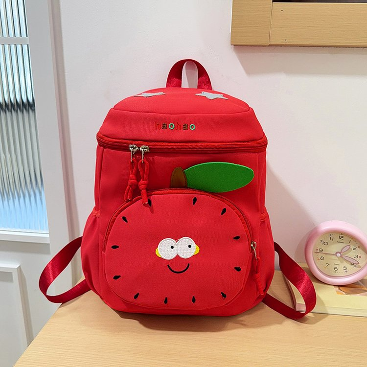 Fruit Pattern School Backpack For Women, Wear-Resistant Nylon Material, Suitable For All Seasons