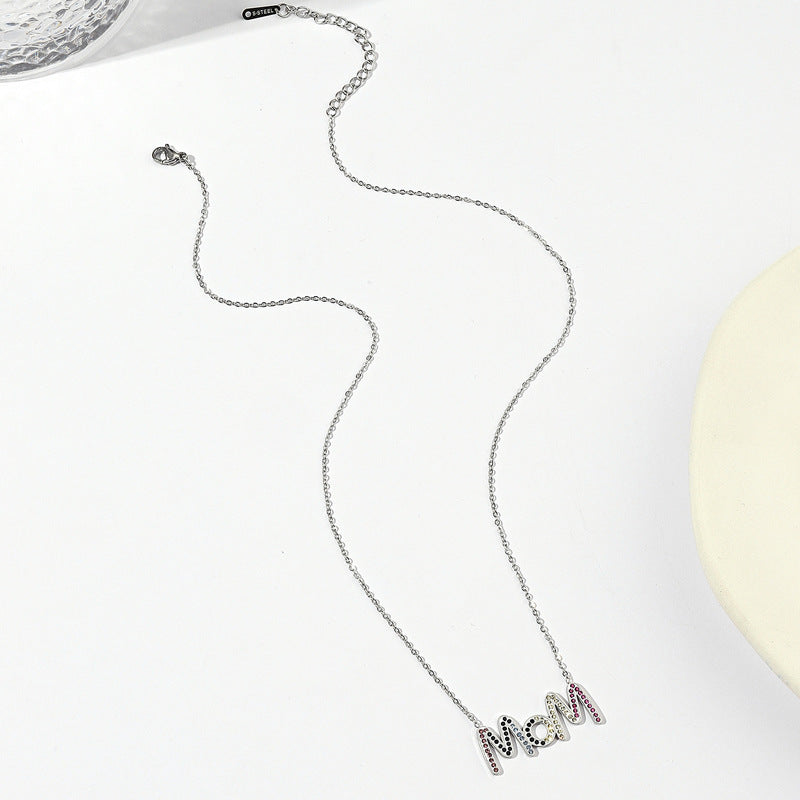 New Style Steel Color Choker Necklace For Women With 304 Stainless Steel And Rhinestones On Cable Chain