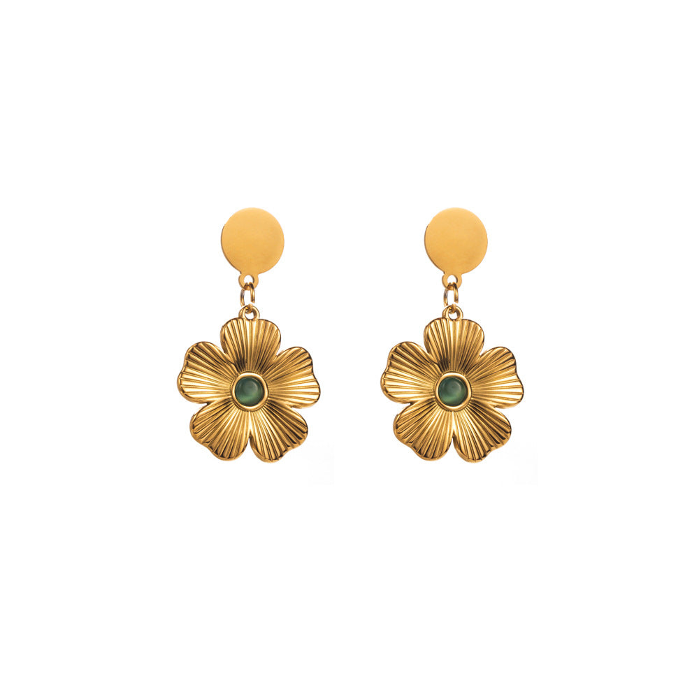 Flowers Earrings For Women With Titanium Steel Ear Pins, Elegant Floral Design Jewelry