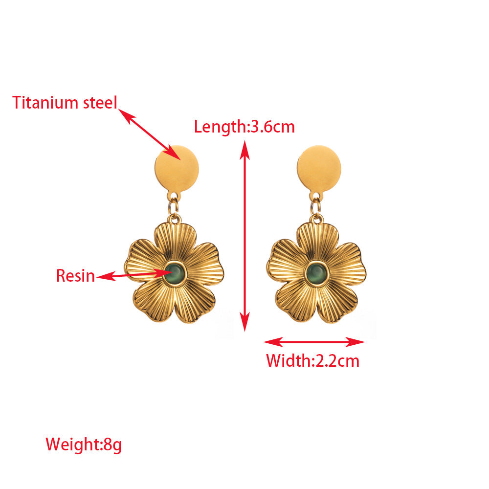 Flowers Earrings For Women With Titanium Steel Ear Pins, Elegant Floral Design Jewelry