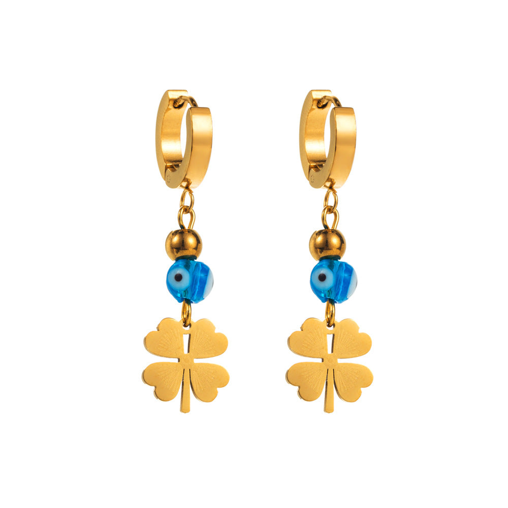 Heart Shape Earrings For Women With Titanium Steel Posts And Rhinestone Inlay