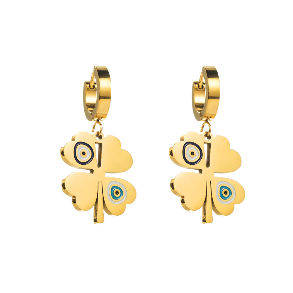Lucky Heart Earrings For Women In Durable Titanium Steel