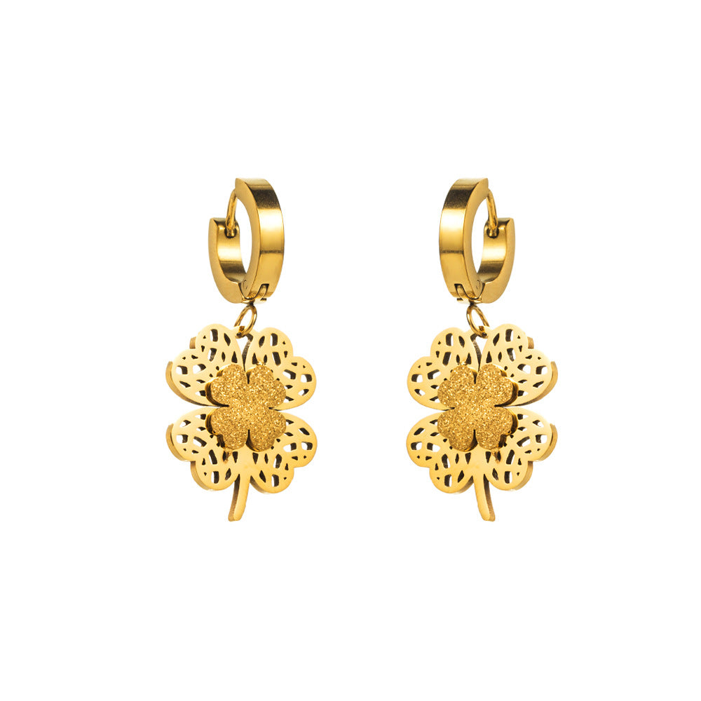 Lucky Heart Earrings For Women In Durable Titanium Steel