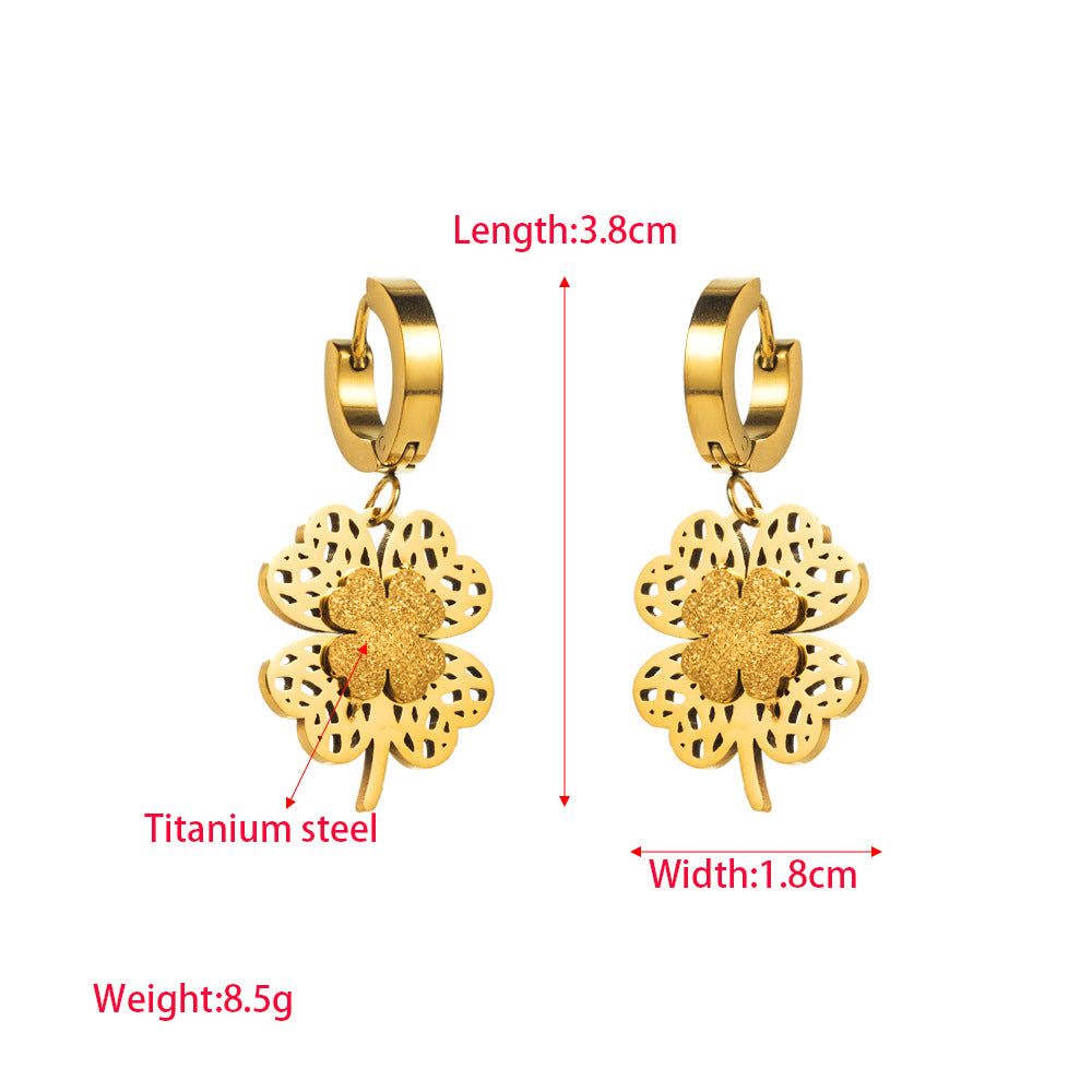 Lucky Heart Earrings For Women In Durable Titanium Steel