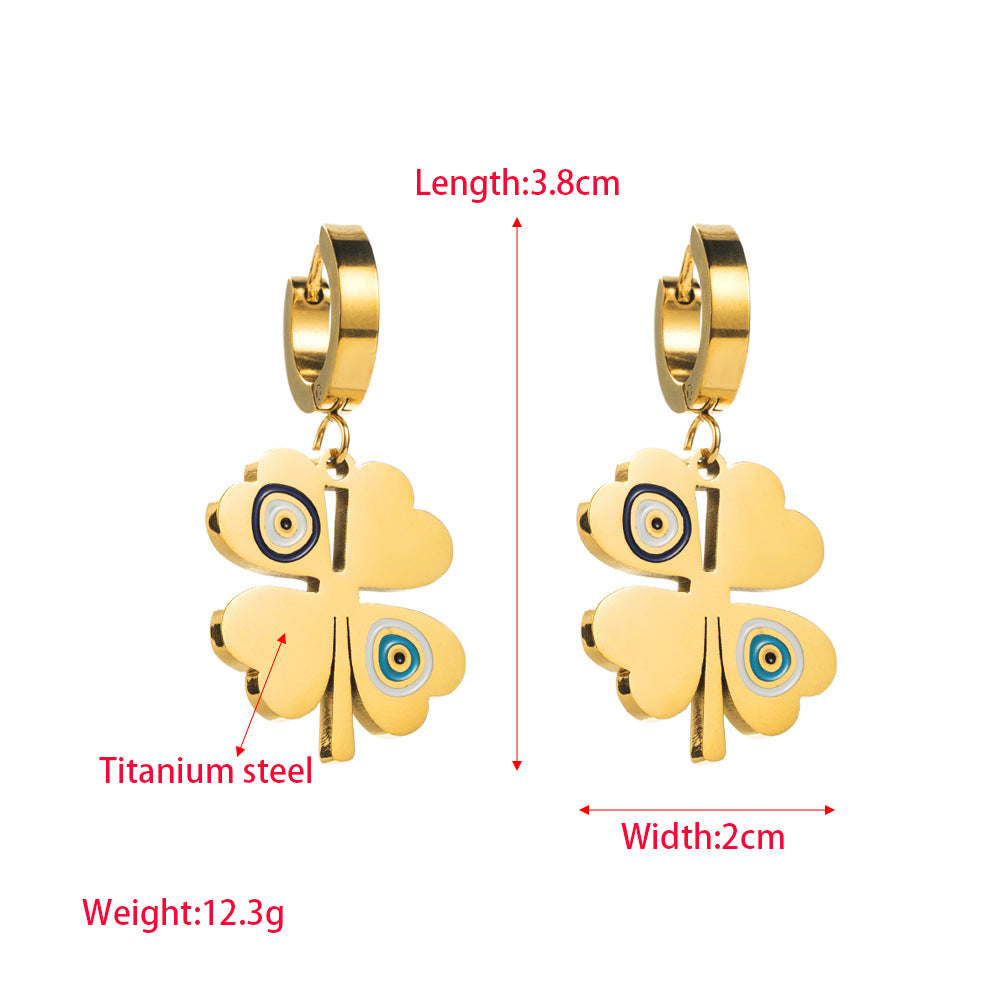 Lucky Heart Earrings For Women In Durable Titanium Steel