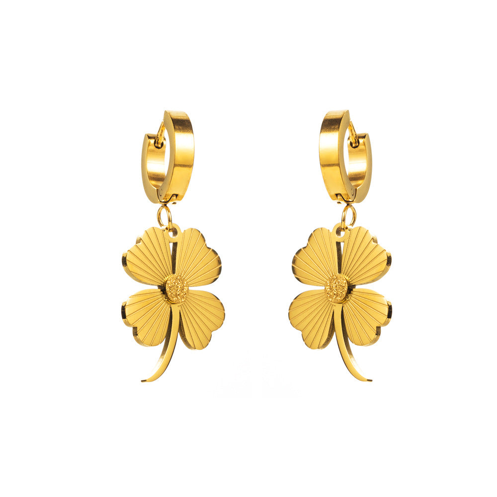Lucky Heart Earrings For Women In Durable Titanium Steel