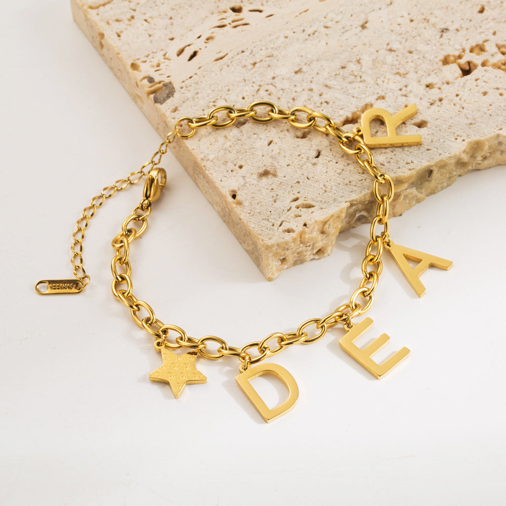 Hip-Hop Titanium Steel Bracelet For Women, Durable And Stylish Accessory Perfect For Travel