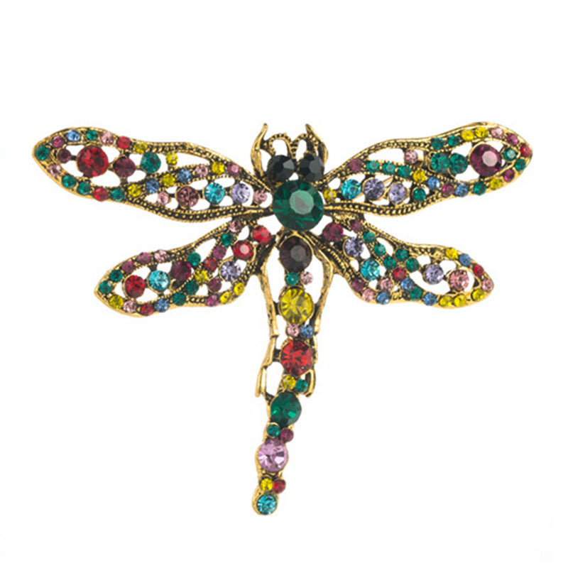 Butterfly Pin With Enamel Craft And Rhinestone Inlay, Elegant Rhinestones Decoration