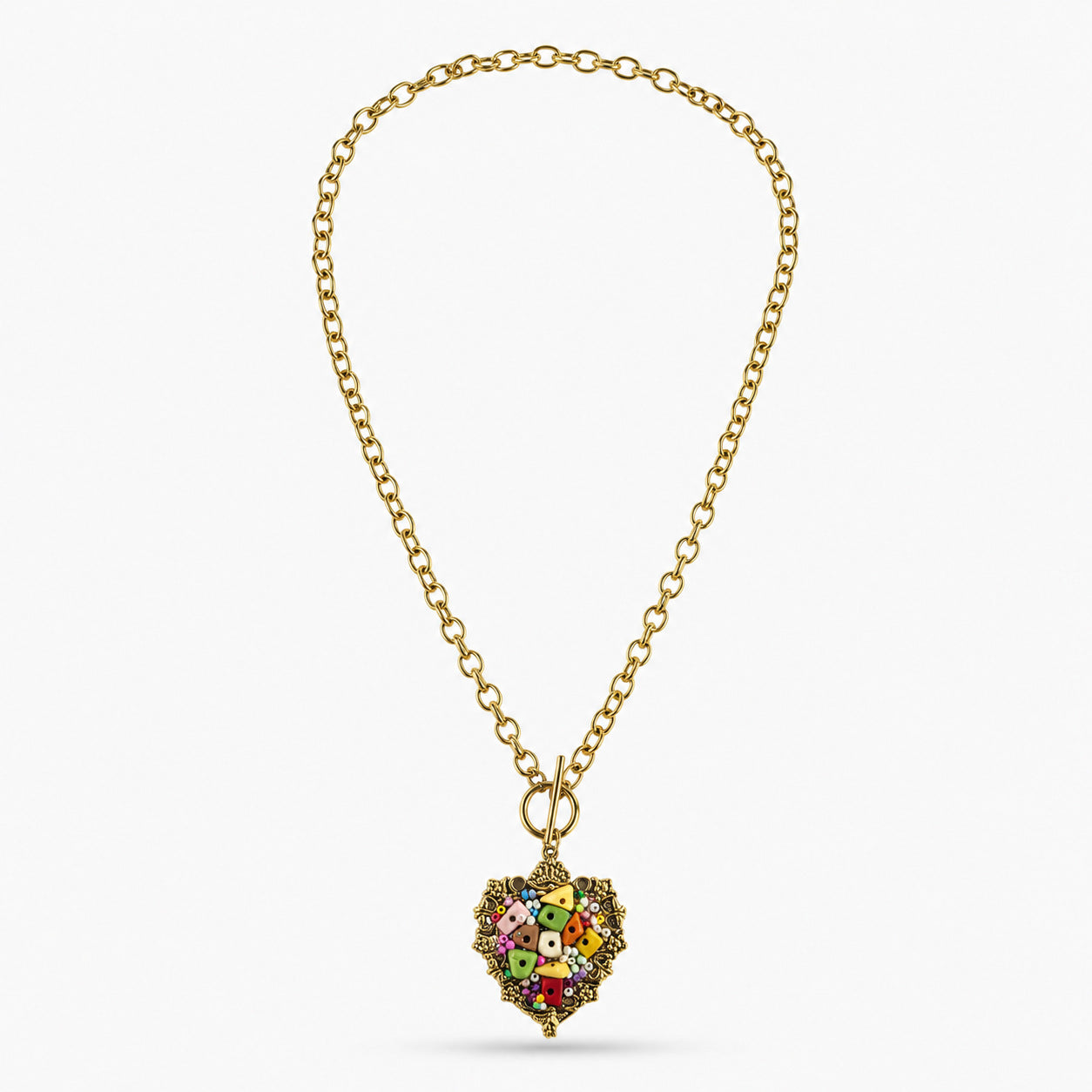 Heart Shape Necklace For Women With 304 Stainless Steel Chain And Pendant, Featuring Real Gold Plated PVD Coating