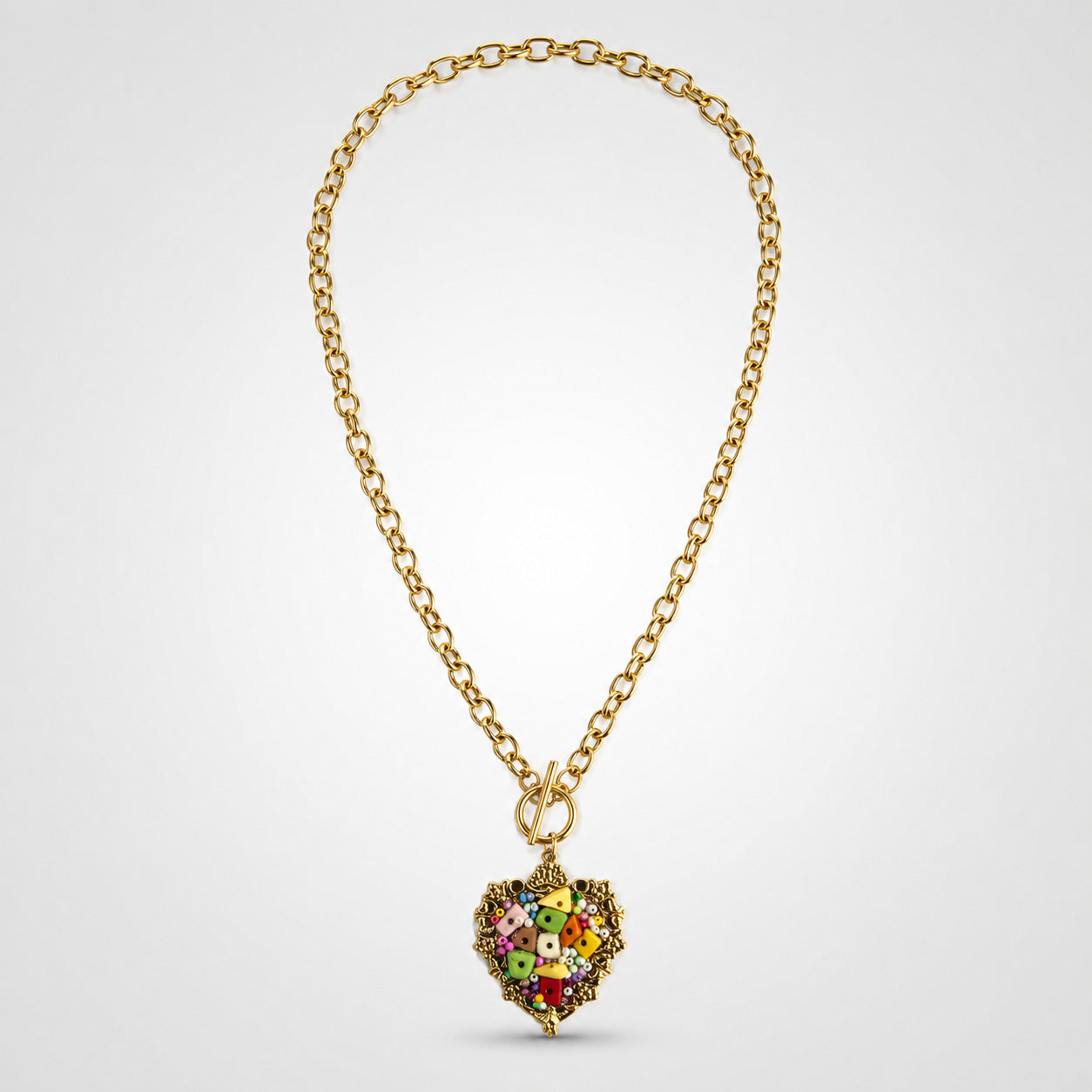 Heart Shape Necklace For Women With 304 Stainless Steel Chain And Pendant, Featuring Real Gold Plated PVD Coating