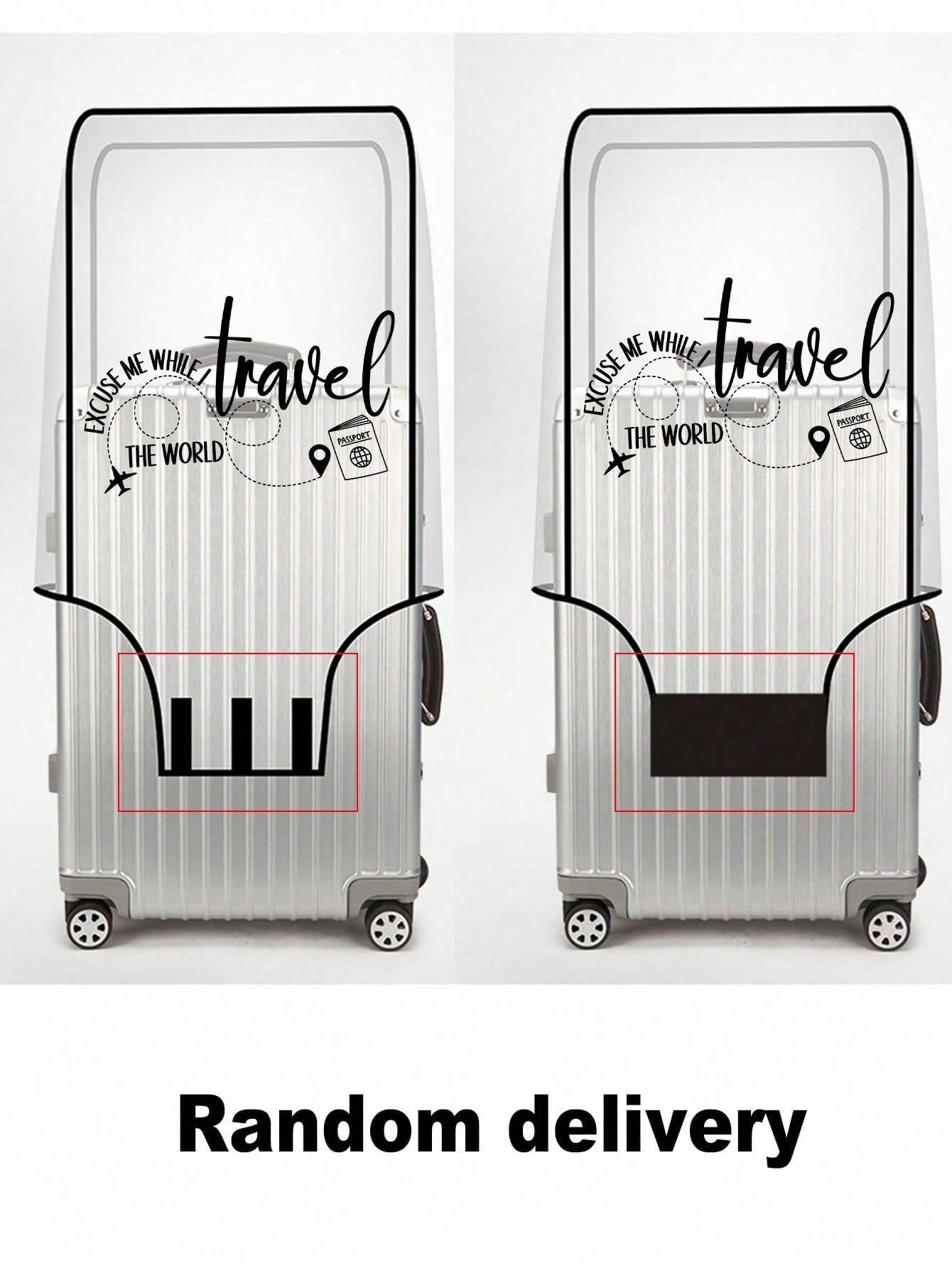 Modern Style PVC Letter Pattern Luggage Cover For Bag Accessories
