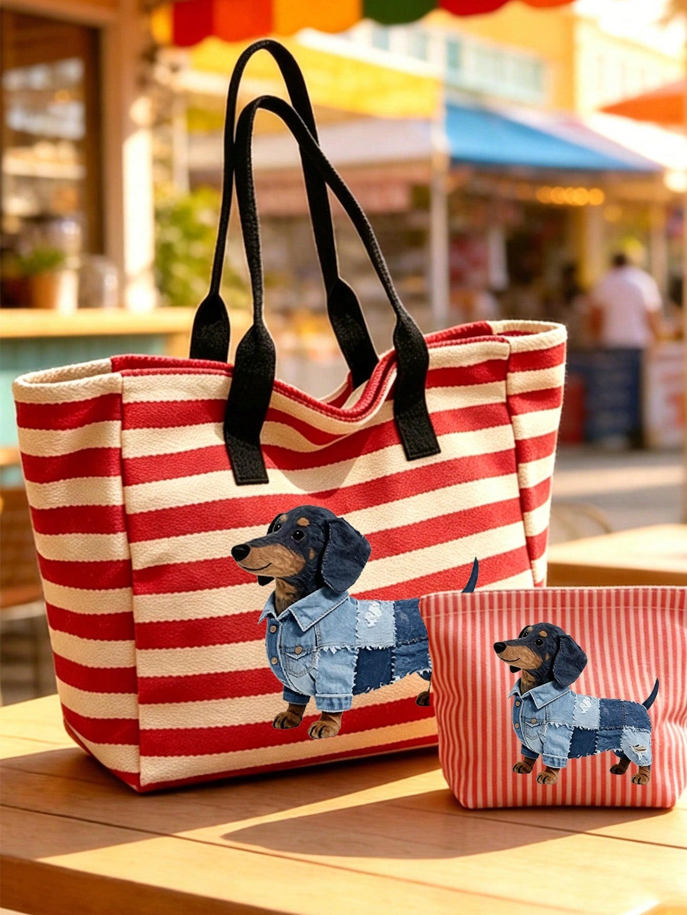 Kid's Square Polyester Bag With Double Handle, Portable Design For All Seasons