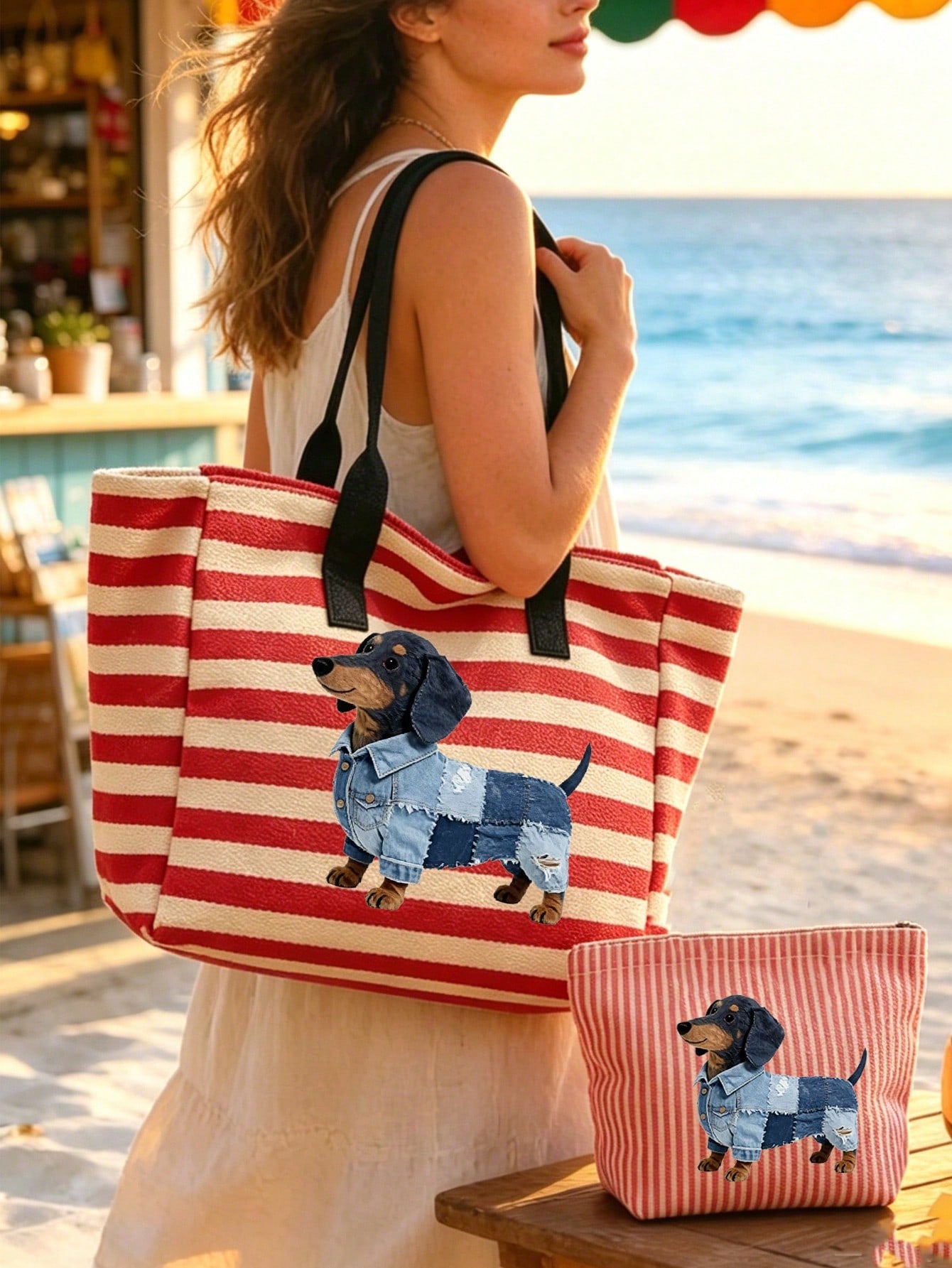 Kid's Square Polyester Bag With Double Handle, Portable Design For All Seasons