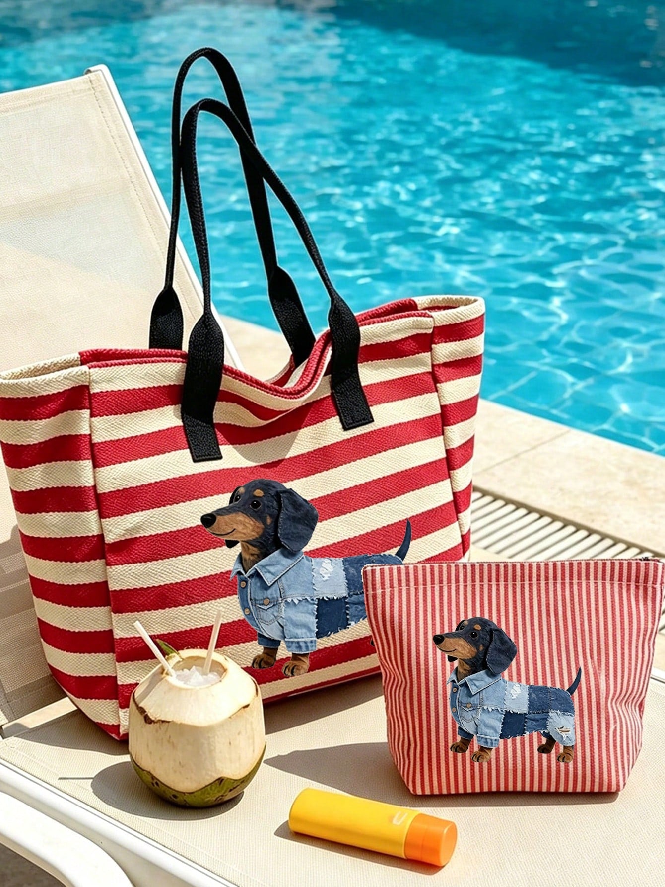 Kid's Square Polyester Bag With Double Handle, Portable Design For All Seasons