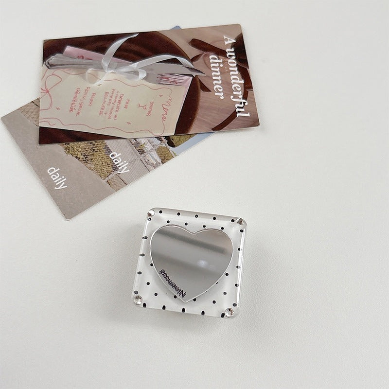 Simple Style Heart Shape Foldable Airbag Bracket Phone Stand In Transparent Acrylic