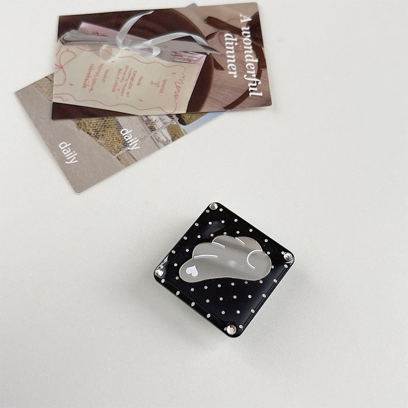 Simple Style Heart Shape Foldable Airbag Bracket Phone Stand In Transparent Acrylic