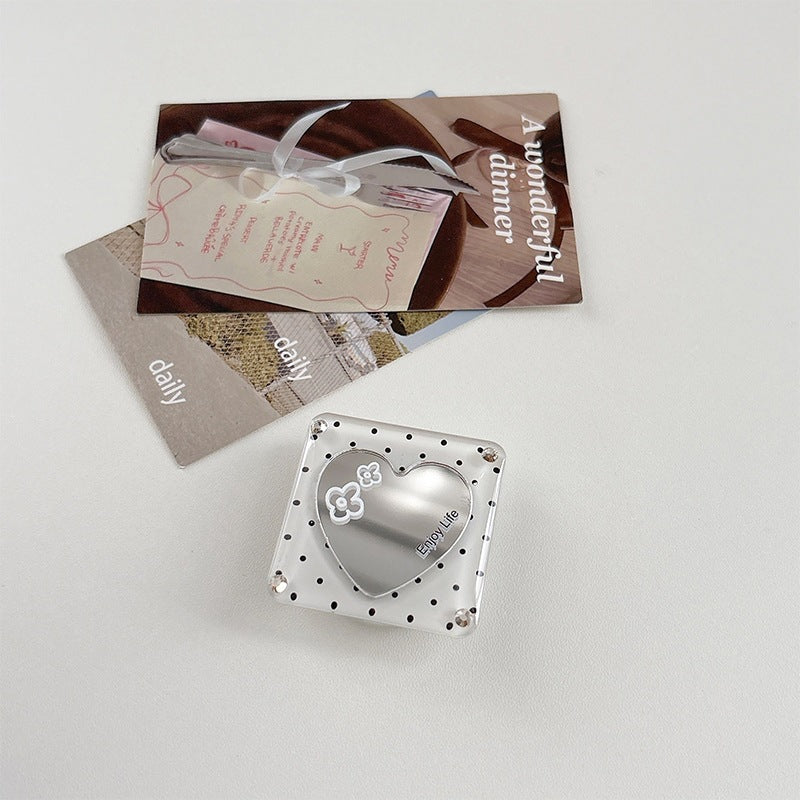 Simple Style Heart Shape Foldable Airbag Bracket Phone Stand In Transparent Acrylic