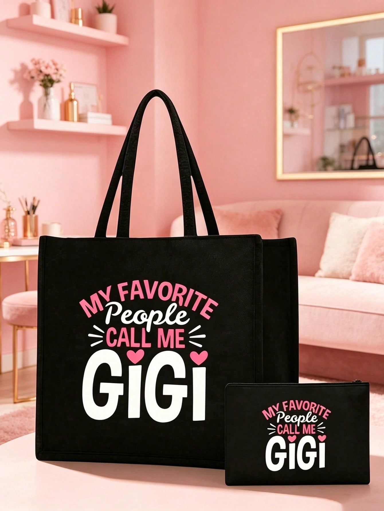 Adults Polyester Shoulder Bag With Double Handle, Large Capacity, Suitable For All Seasons