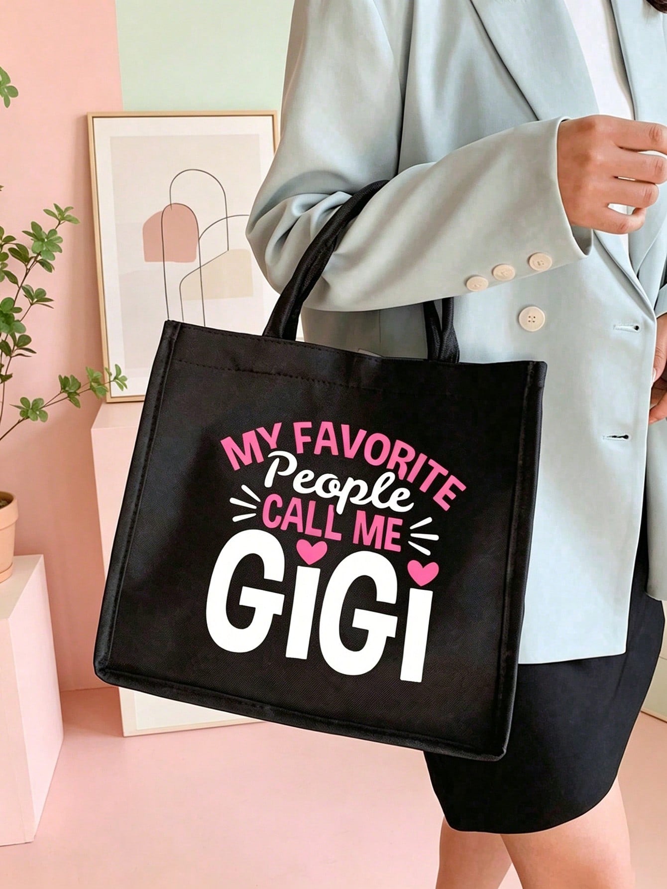 Adults Polyester Shoulder Bag With Double Handle, Large Capacity, Suitable For All Seasons