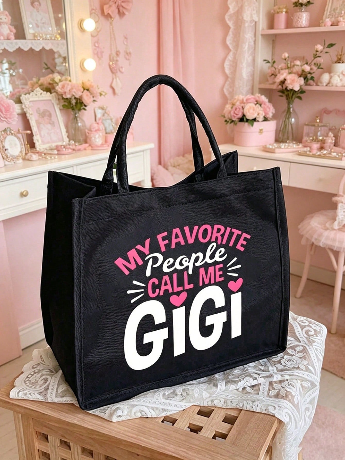 Adults Polyester Shoulder Bag With Double Handle, Large Capacity, Suitable For All Seasons