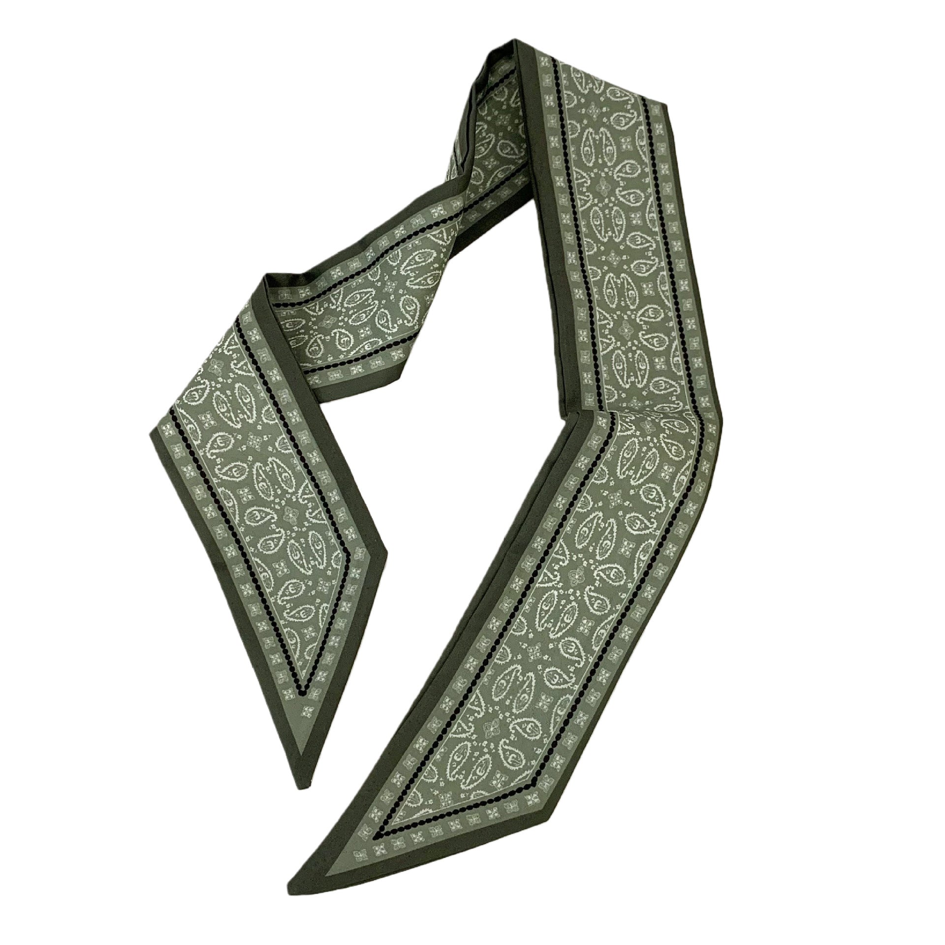 Ethnic Style Polyester Silk Scarf With Cashew Nuts Pattern In White, Perfect For Autumn