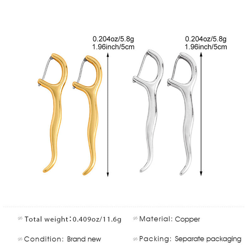 Asymmetrical Geometric Earrings For Women In Copper With KC Golden PVD Coated Plating And 0.03µm-0.05µm Thickness