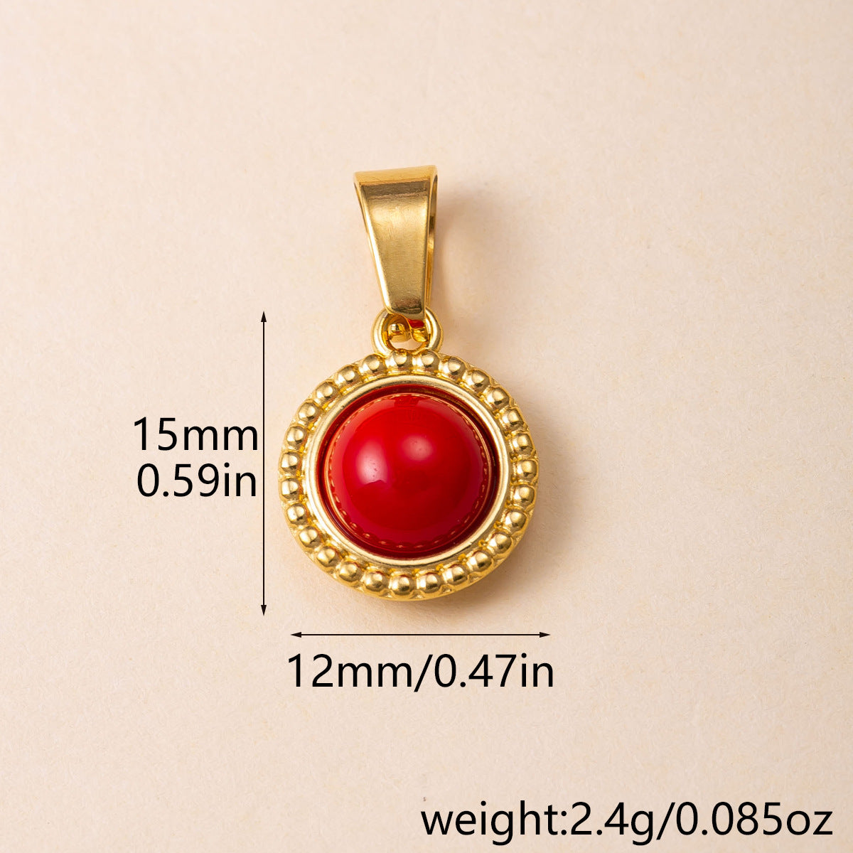 Geometric Retro Pendant For Women, Handmade With 304 Stainless Steel And Tiger Eye Inlay, PVD Coated Gold Plating