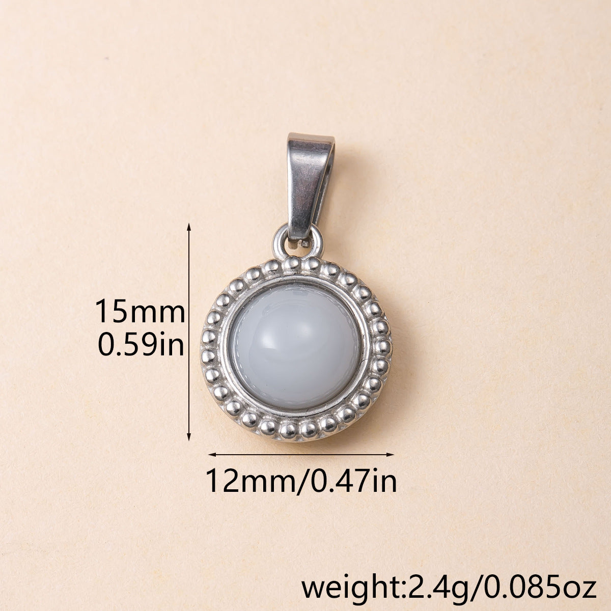 Geometric Retro Pendant For Women, Handmade With 304 Stainless Steel And Tiger Eye Inlay, PVD Coated Gold Plating